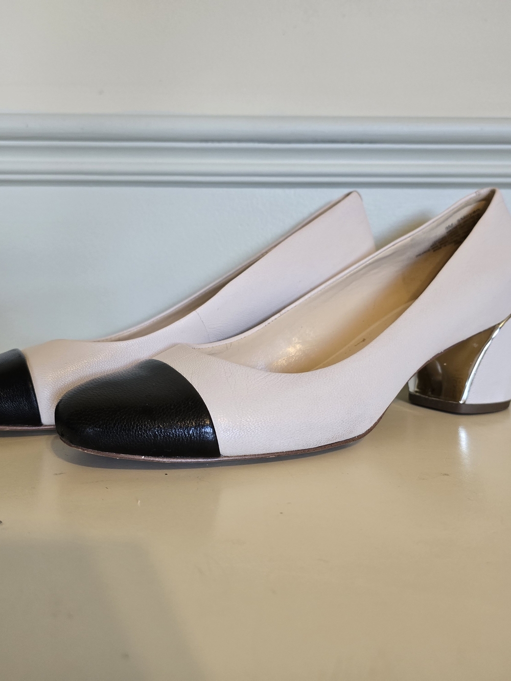 Nine West Two-Tone Block Heel Pumps